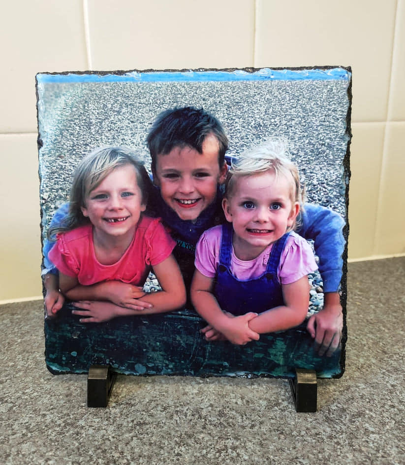 Personalised Photo Slate – Custom Printed Gift (14cm x 14cm)
