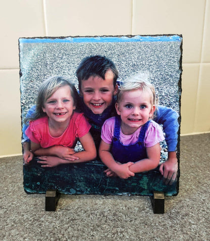 Personalised Photo Slate – Custom Printed Gift (14cm x 14cm)
