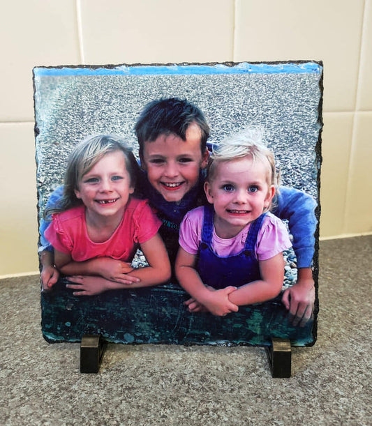 Personalised Photo Slate – Custom Printed Gift (14cm x 14cm)