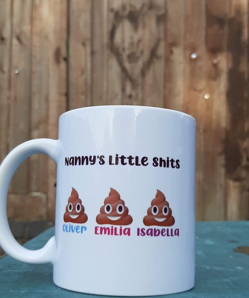 “Little Shits” Personalised Mug — Dishwasher Safe | Hand Printed